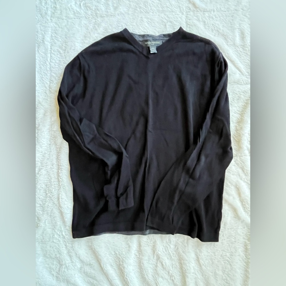 Banana Republic Black Long Sleeve V-Neck